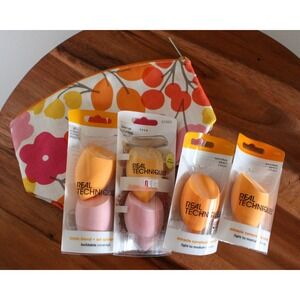 Lot of 4 Real Techniques Makeup Sponge Set Natural Iconic Blender NEW
